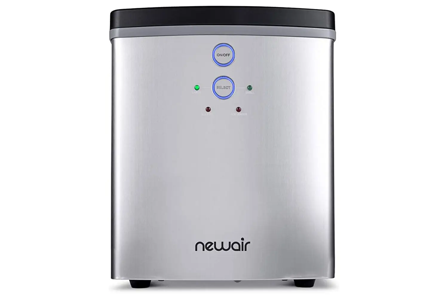 Newair Portable Countertop Ice Maker, Silver | 33 lbs. Of Ice A Day, Ice Cubes Ready In 8 Minutes With 2 Ice Bullet Sizes | Ideal For Home, Office, Bar, RV NIM033SS00