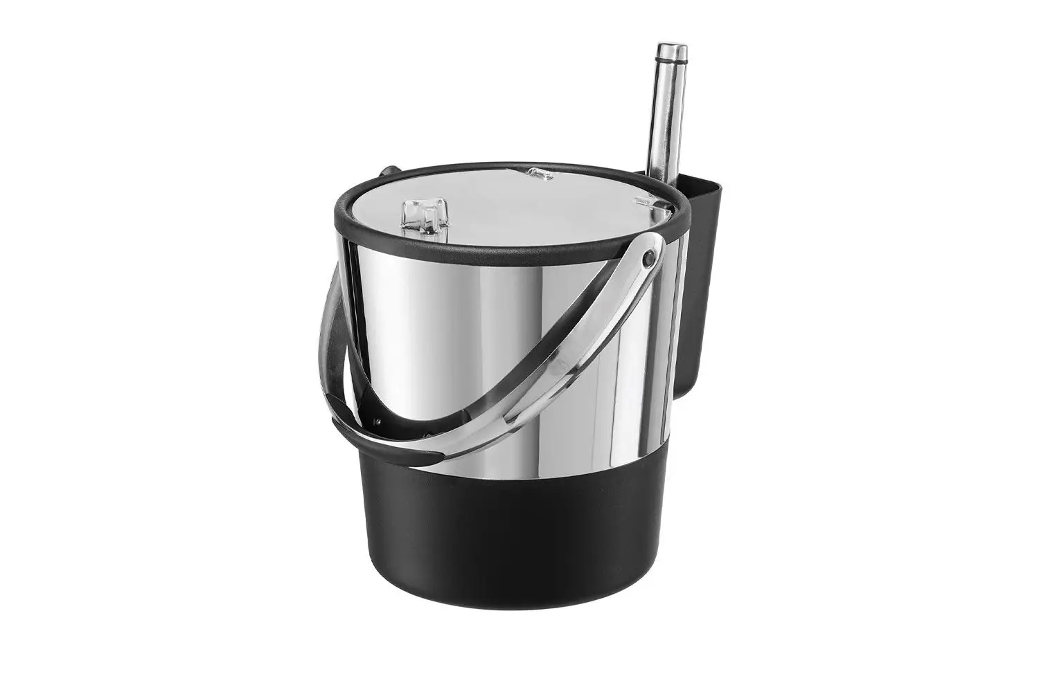 Oggi Insulated Ice Bucket, 4 Quart / 3.8 L, Stainless Steel, Black