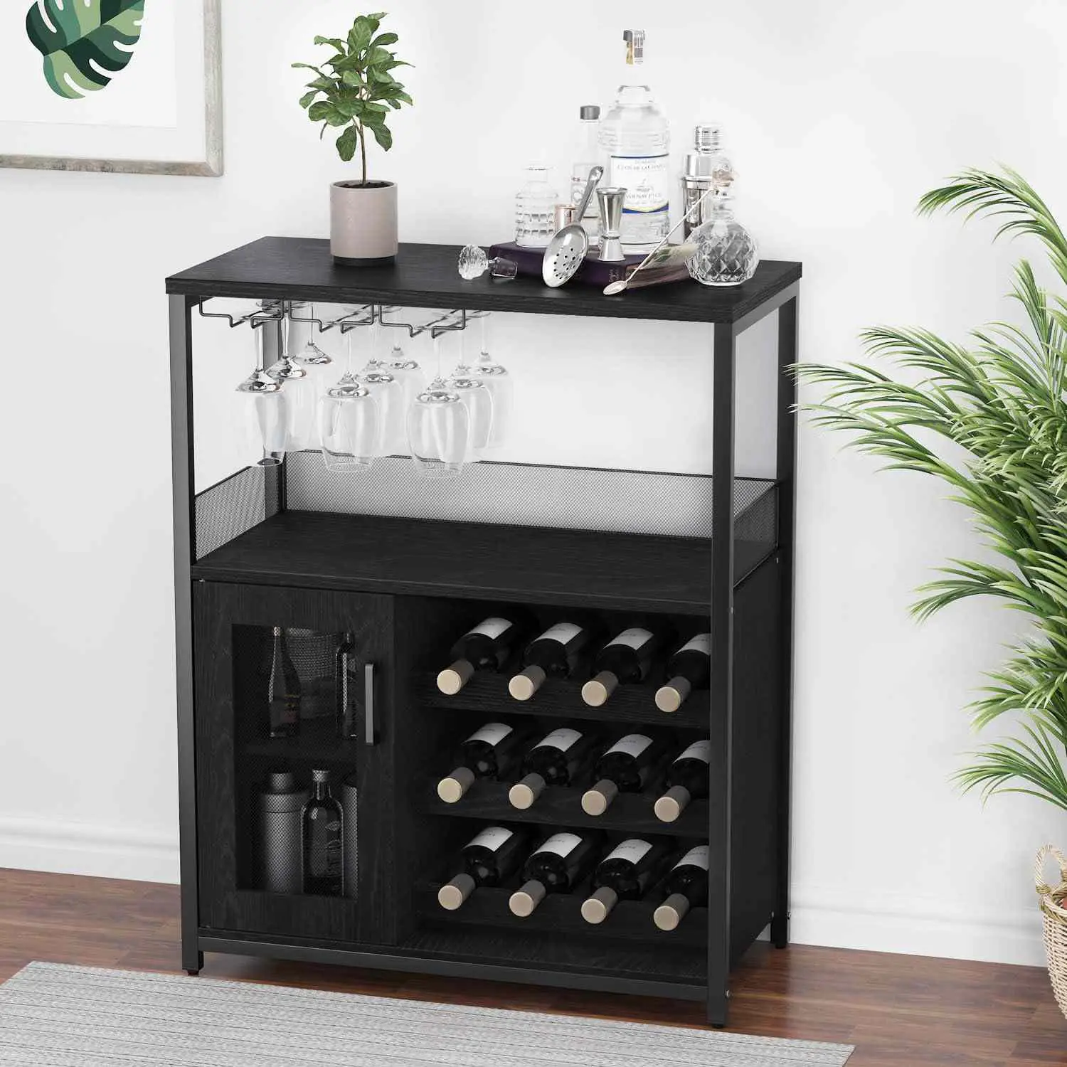 IDEALHOUSE Wine Bar Cabinet with Storage