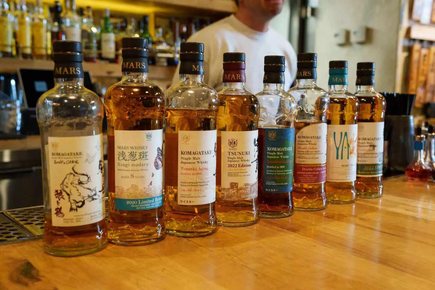 Wolf & Crane Japanese whisky bottles