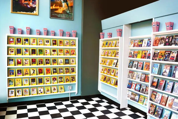 Faux video store entrance at Gorilla Cinema’s Video Archive