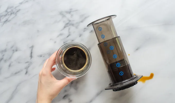 Freshly brewed Aeropress coffee.' title='Mocha Frappuccino Recipe