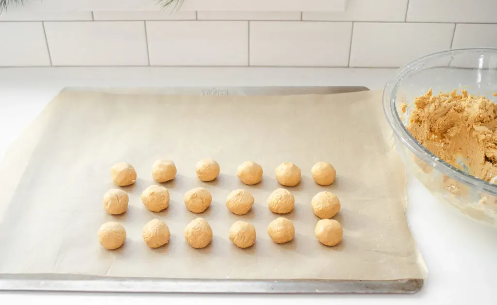 Rolling out the balls of peanut butter dough to make buckeyes without shortening. ' title='Buckeye Recipe Without Shortening