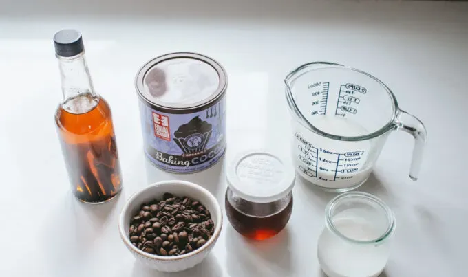 Ingredients for make cafe mochas' title='How to Make a Mocha Latte (Easy Homemade Recipe)