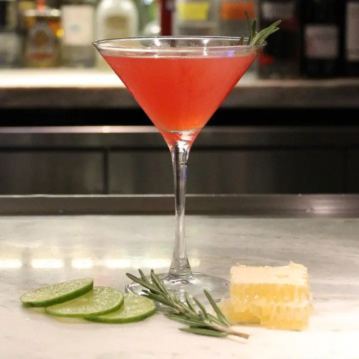 Honey-Kissed Cosmopolitan cocktail