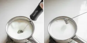 Frothing milk with a stick frother.' title='How to Make an Espresso Shot with Instant Coffee