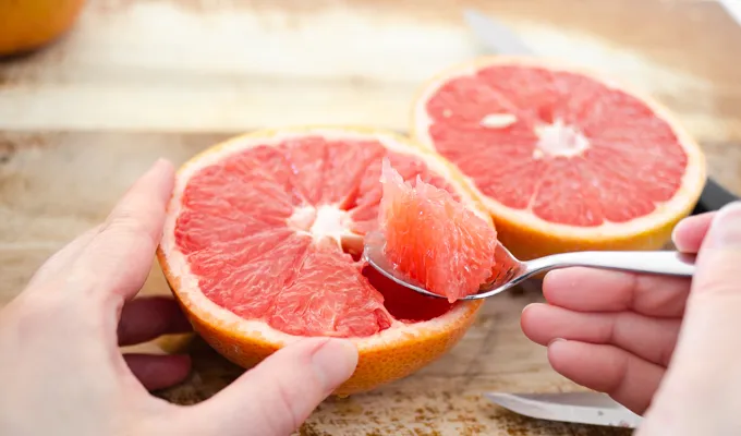 How to eat a grapefruit with a spoon.' title='How to Cut a Grapefruit