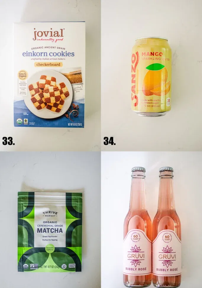 Jovial checkerboard einkorn cookies mango sparkling water Thrive Market ceremonial grade matcha powder and Gruvi. ' title='Top 50 Best Thrive Market Products to Buy in 2024