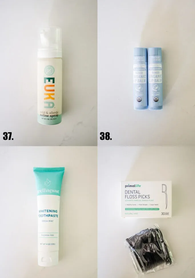 Euka nasal spray Dr. Bronner’s lip balm Wellnesse toothpaste and Primal Life floss picks.' title='Top 50 Best Thrive Market Products to Buy in 2024