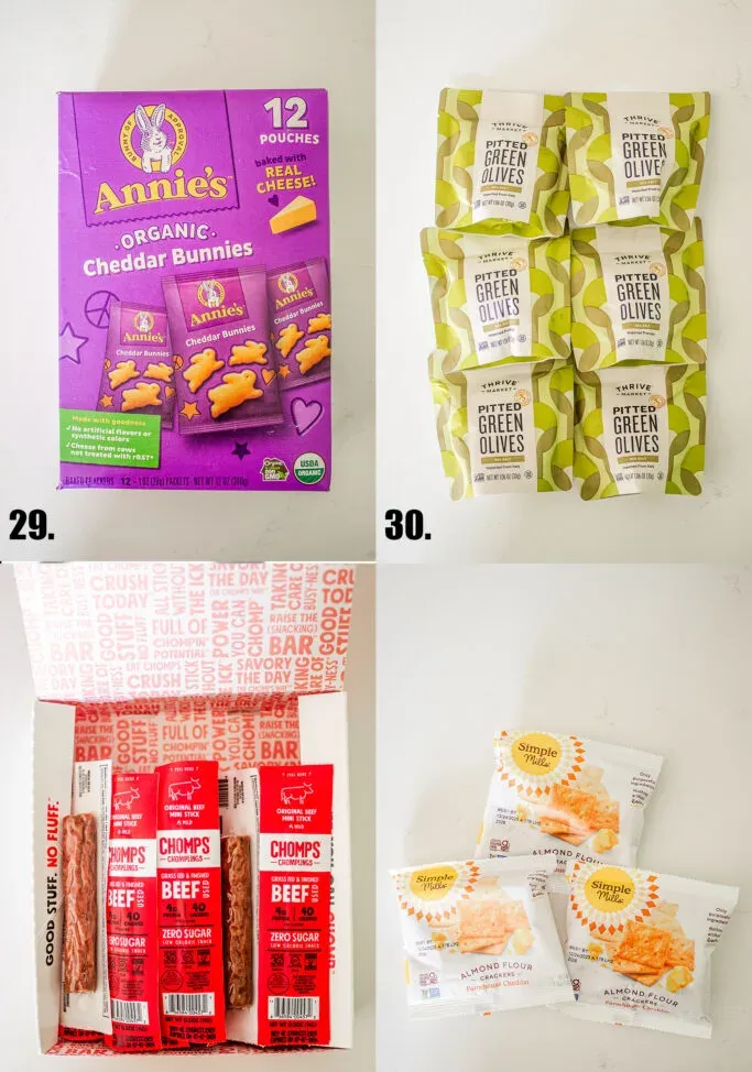 Annie’s cheddar bunny snack packs Thrive Market olive snack packs mini meat sticks and cheddar almond flour crackers.' title='Top 50 Best Thrive Market Products to Buy in 2024