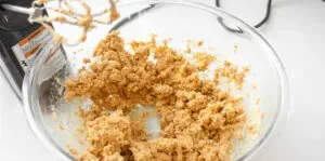 Mixing in the powdered sugar.' title='No Bake Peanut Butter Balls without Chocolate