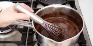 The cooked chocolate syrup.' title='Chocolate Syrup for Coffee Recipe