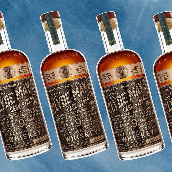 Clyde May’s Cask Strength 9 Year Alabama Style Whiskey bottle