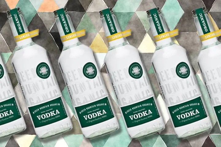 Green Mountain vodka bottles