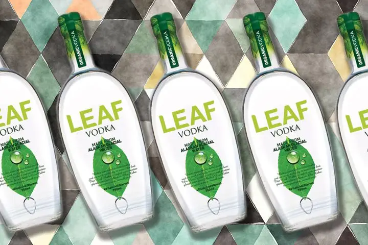 Leaf vodka bottles
