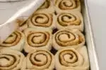 The risen vegan cinnamon rolls.' title='Cinnamon Roll Recipe Without Milk