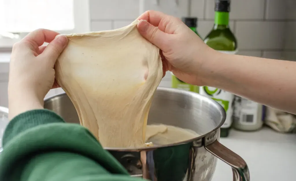 The cinnamon roll dough without milk all kneaded and beautifully stretchy.' title='Cinnamon Roll Recipe Without Milk