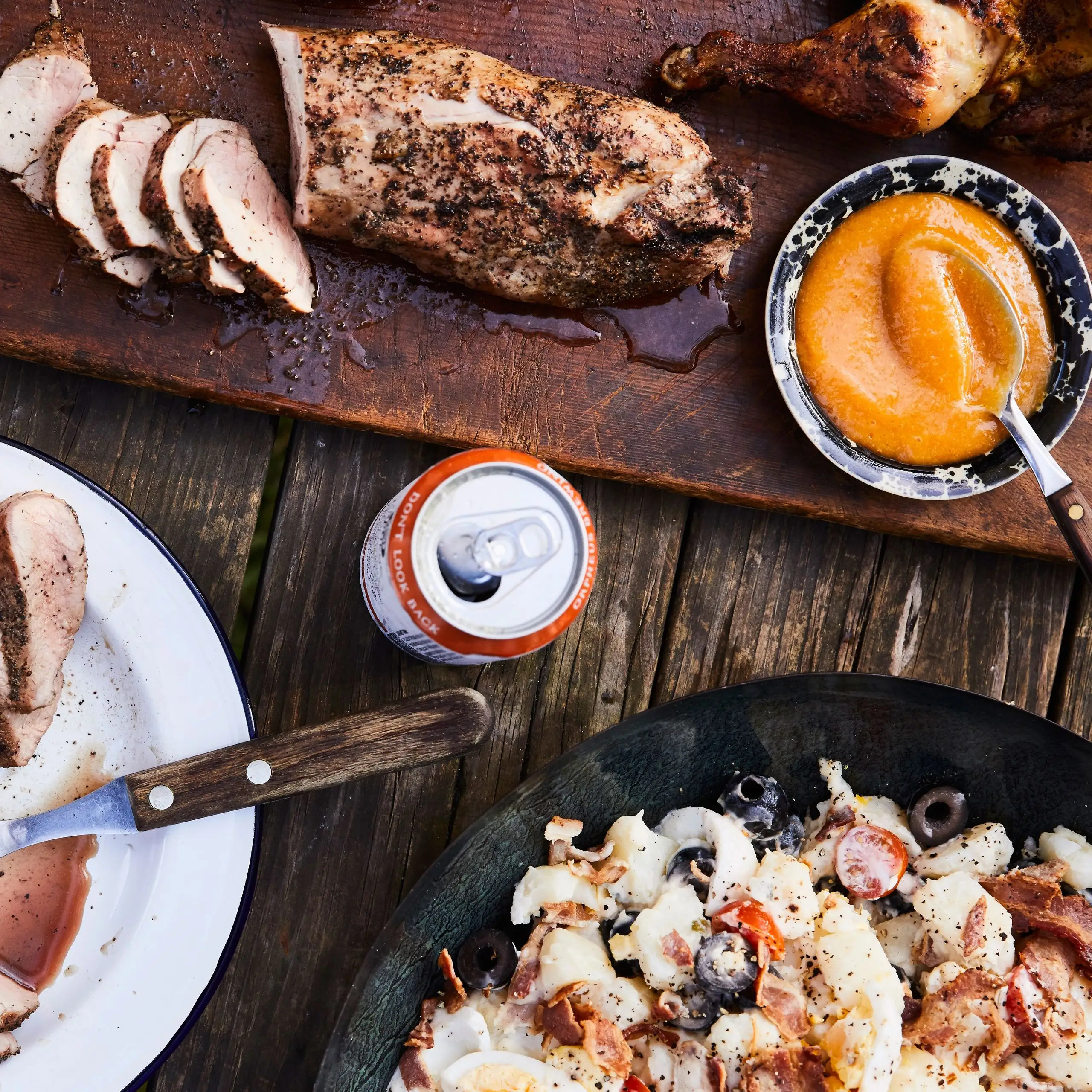 Lombo de porco com molho de pêssego