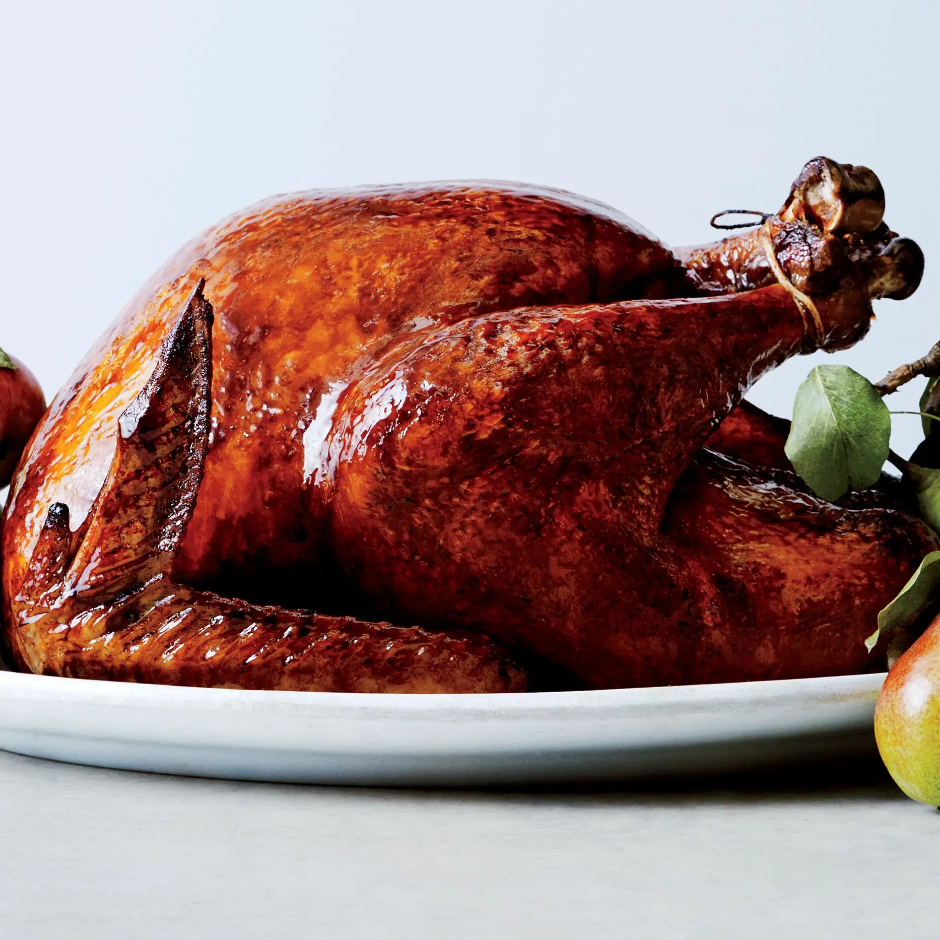 Peru assado envidraçado e lacado