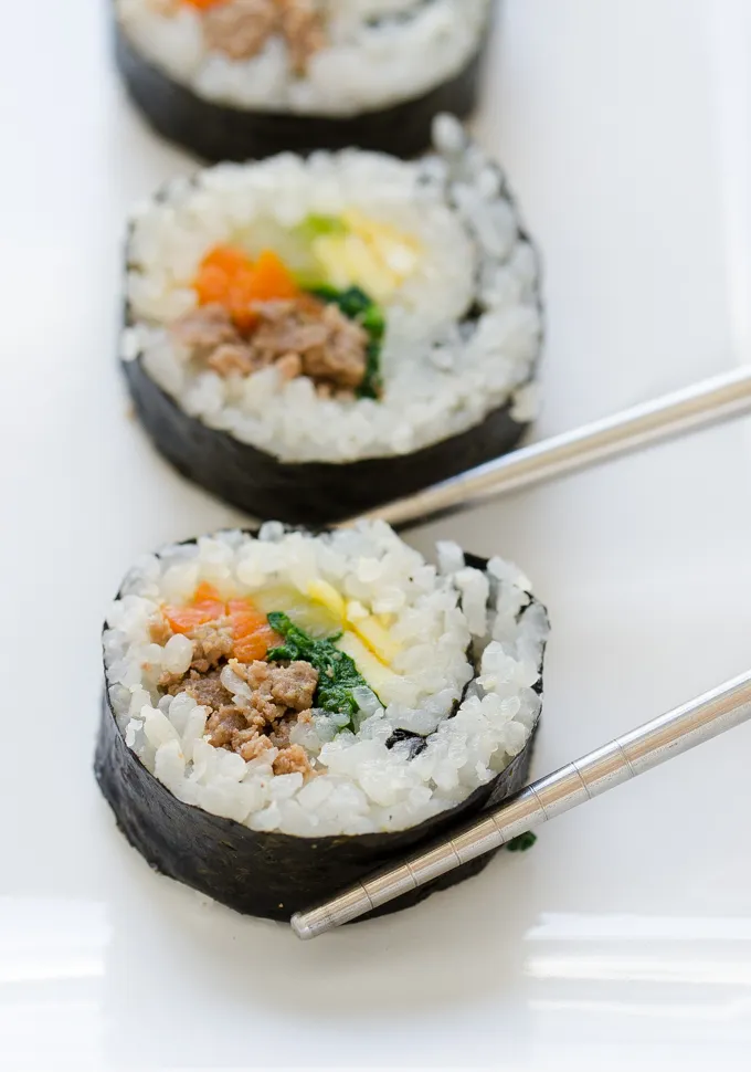 Gimbap de carne moída