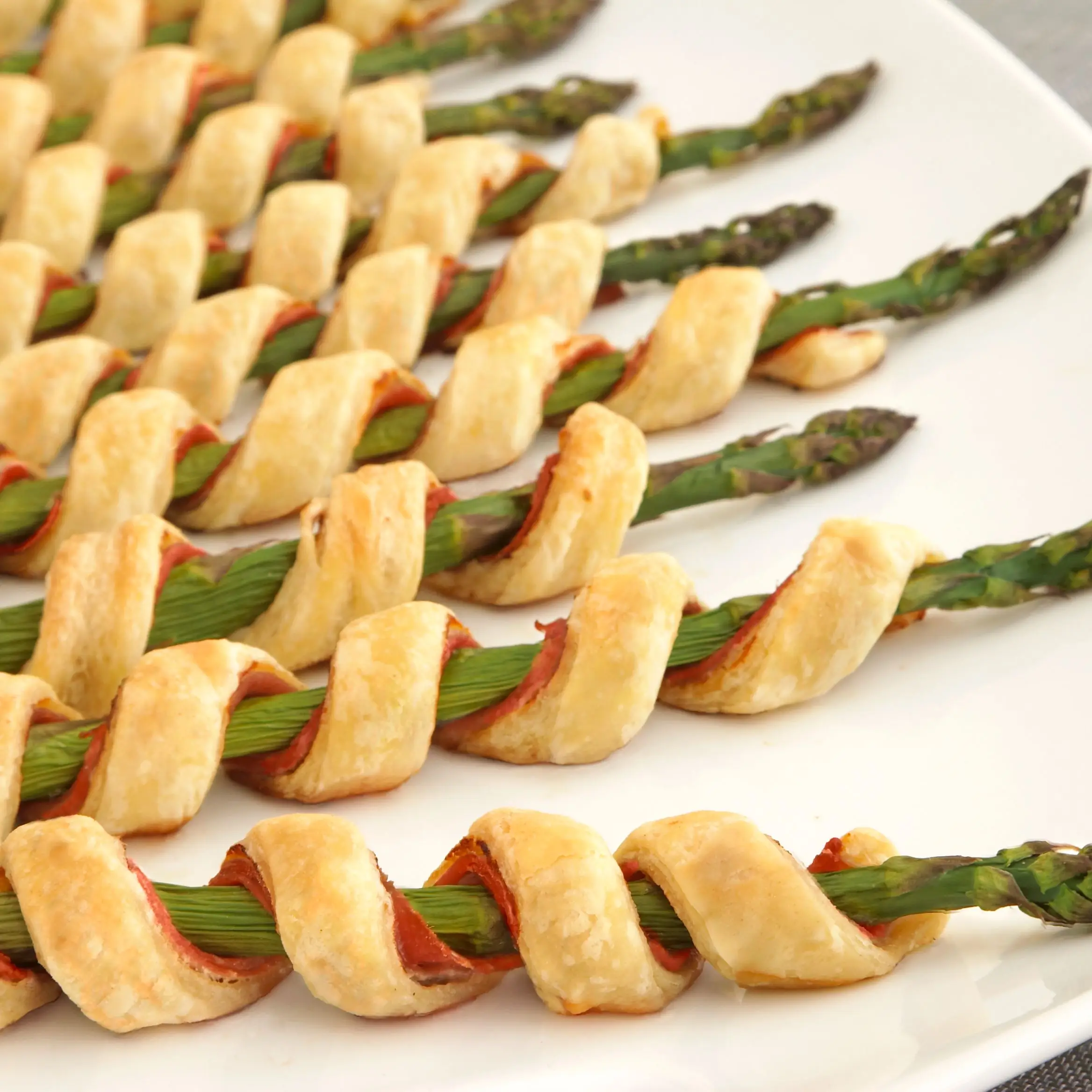 O prosciutto asparagus espiral