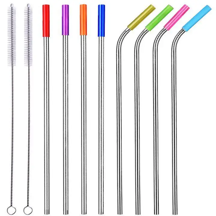 Alink Stainless Steel Straws With Silicone Tips