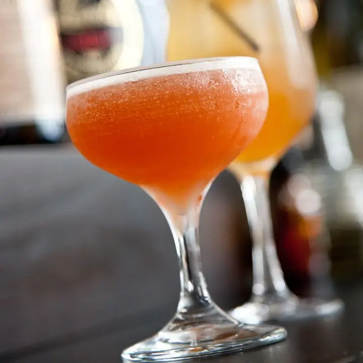 Chilled cocktail in a coupe glass