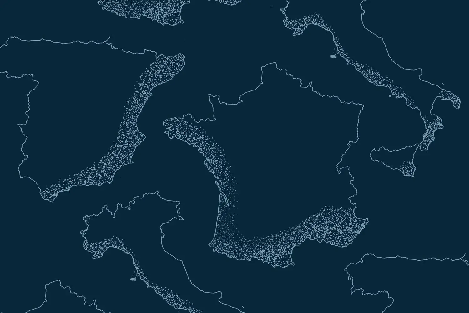 Illustrations of Spain, France, and Italy