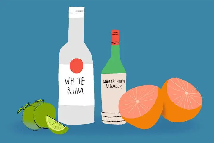 Hemingway Daiquiri ingredients illustration