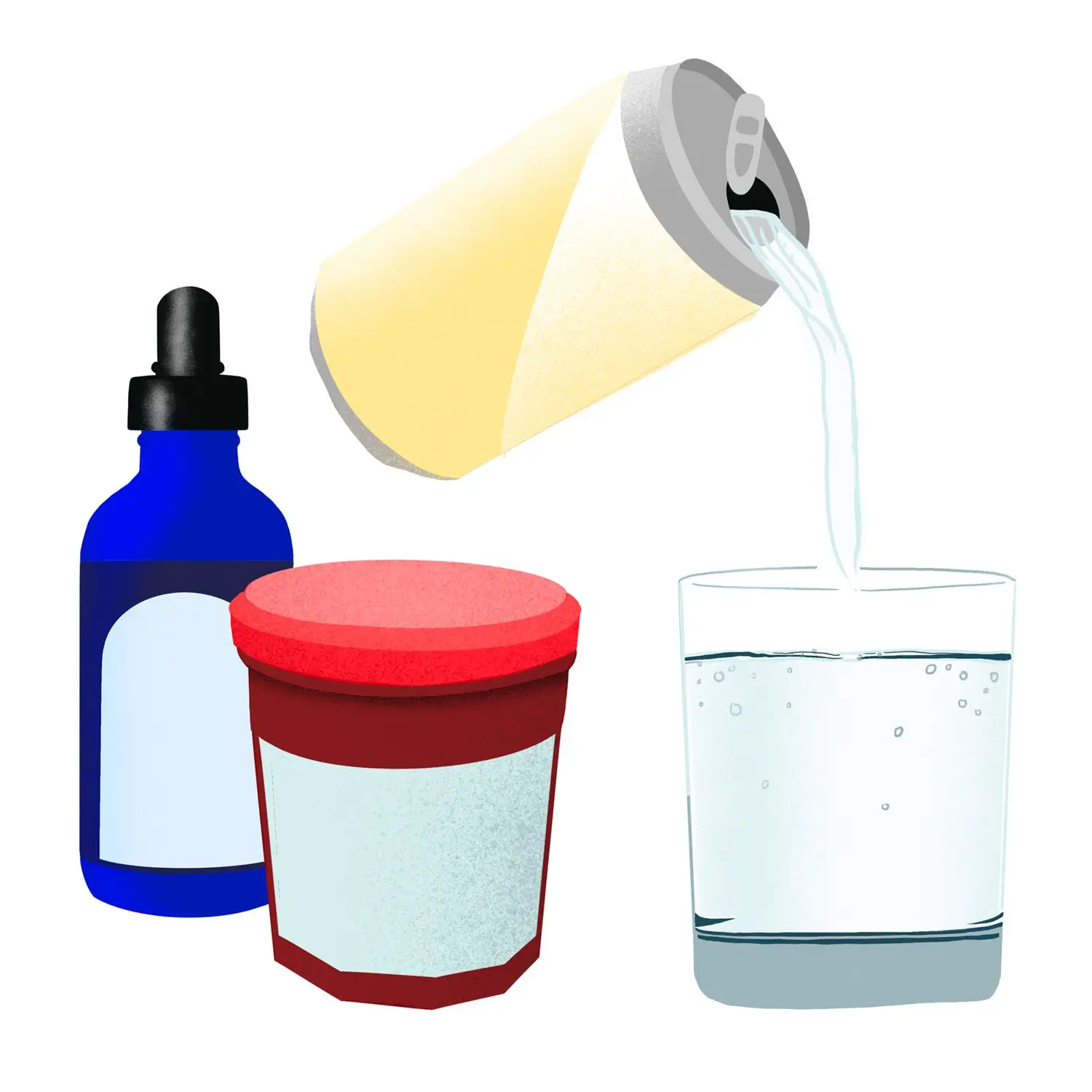 Bitters, jam, and seltzer water