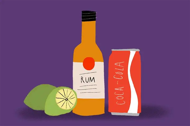 Cuba Libre ingredients illustration