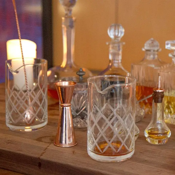 Tableside cocktail cart at Baptiste & Bottle at the Conrad