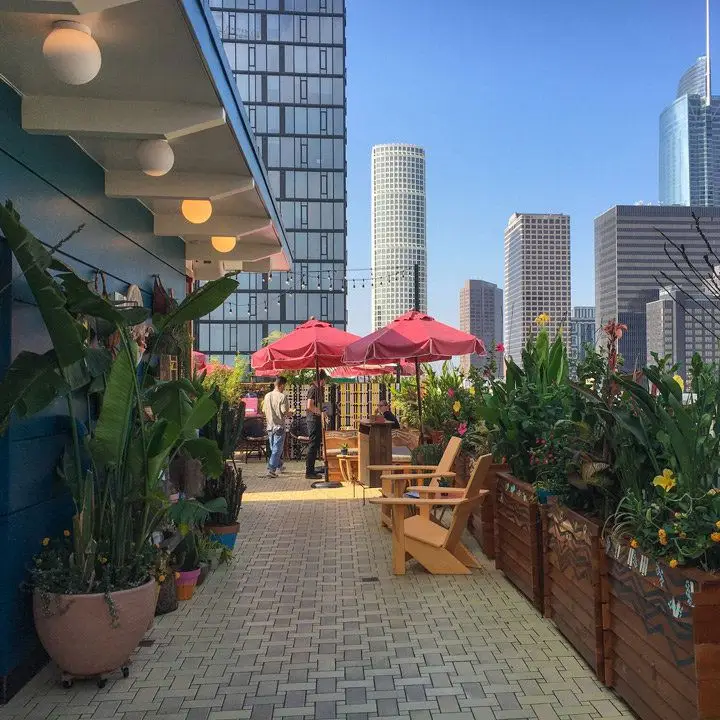 Broken Shaker bar exterior with wraparound balcony at Freehand Hotel