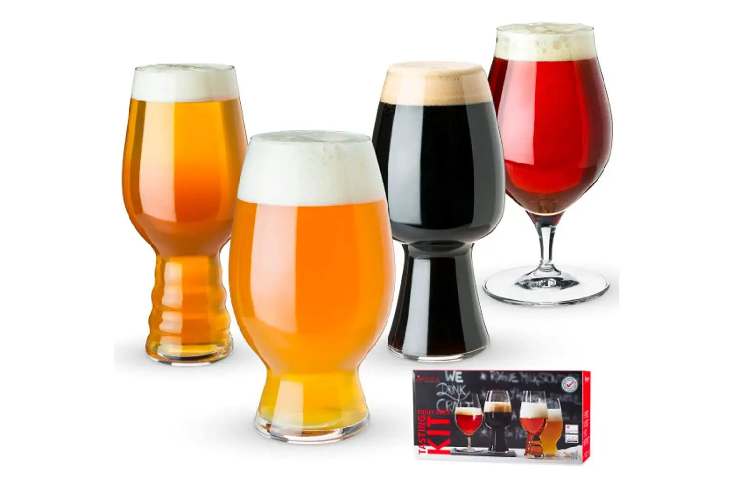 Spiegelau Craft Beer Tasting Kit Glasses, European-Made Lead-Free Crystal, Modern Beer Glasses, Dishwasher Safe, Professional Quality Tasting Glass Gift Set...