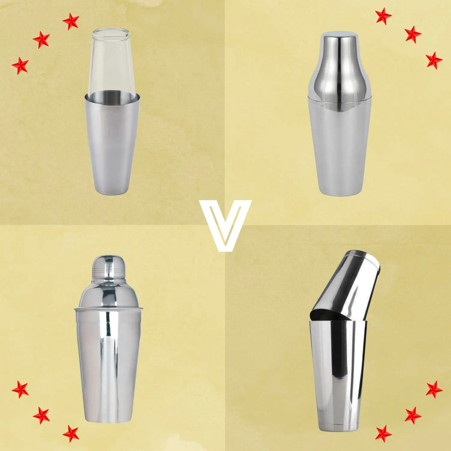 Boston Shaker vs. Shaker Shaker vs. Shaker francês: as principais diferenças