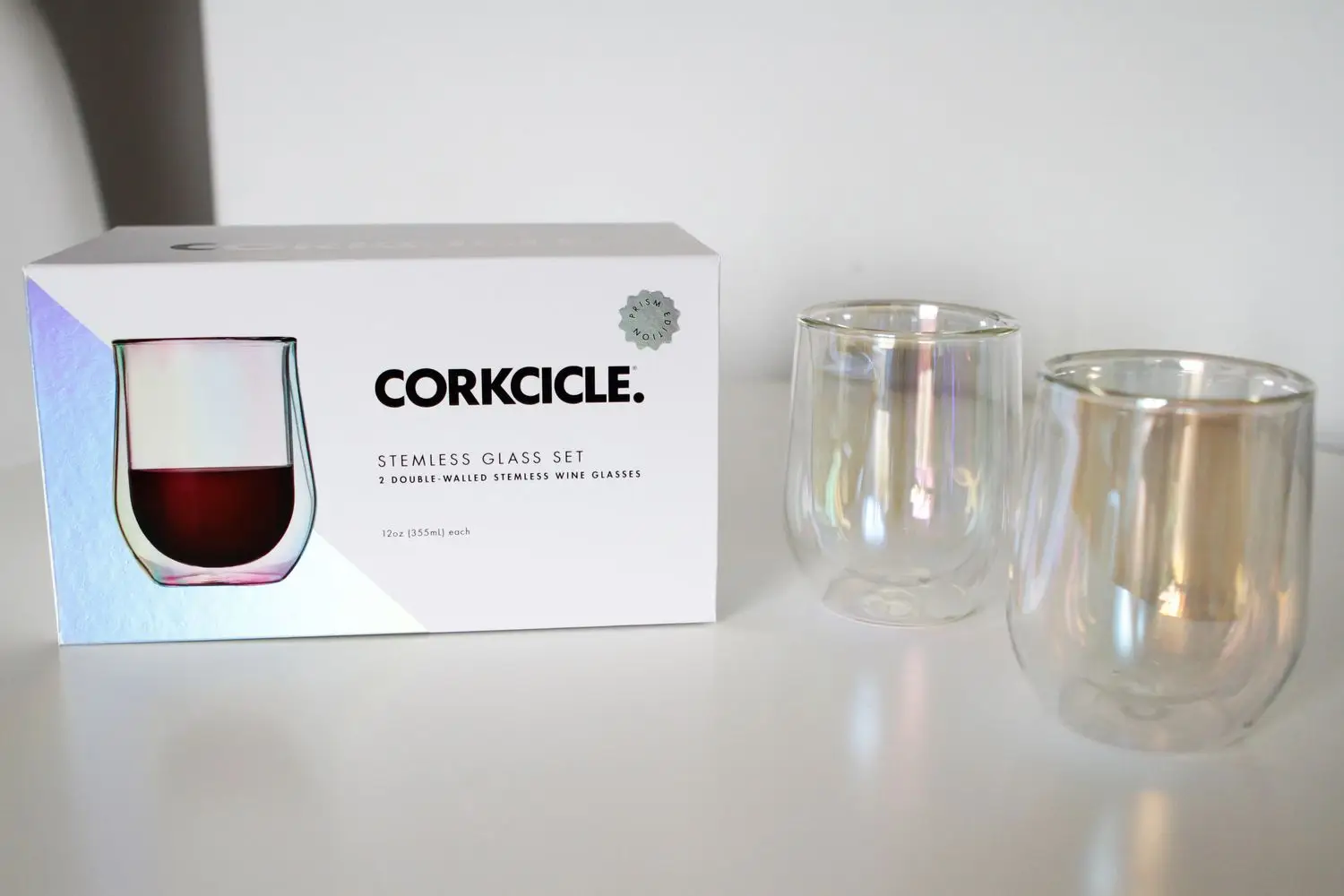 Corkcicle Stemless Double-Walled Glass, Set of 2