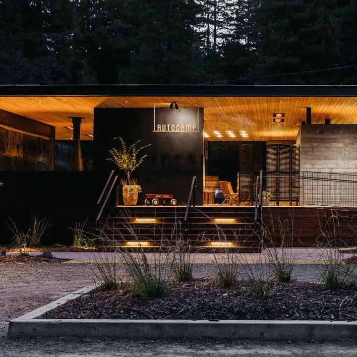 Autocamp open-air Clubhouse pavilion