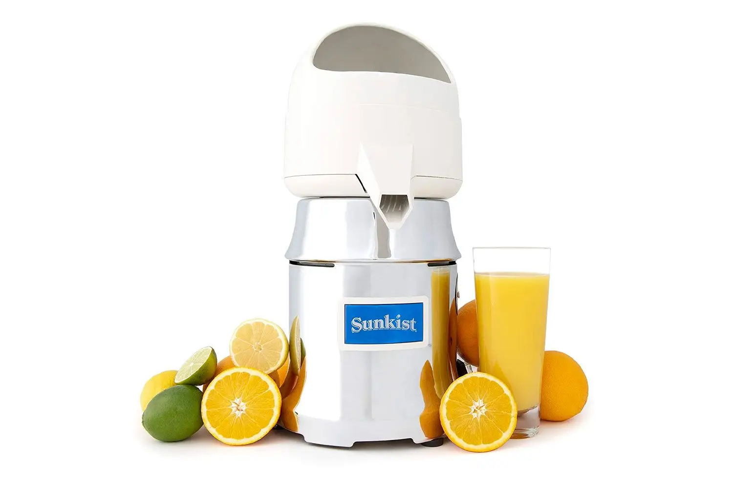Sunkist Growers J-1 Commercial Juicer | Citrus Press | Electric Juice Extractor | Chrome | Includes 3 Interchangeable Extracting Bulbs | 20 Gallon Per Hour...
