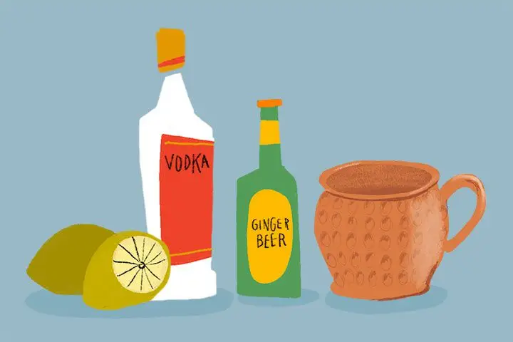 Moscow Mule ingredients illustration