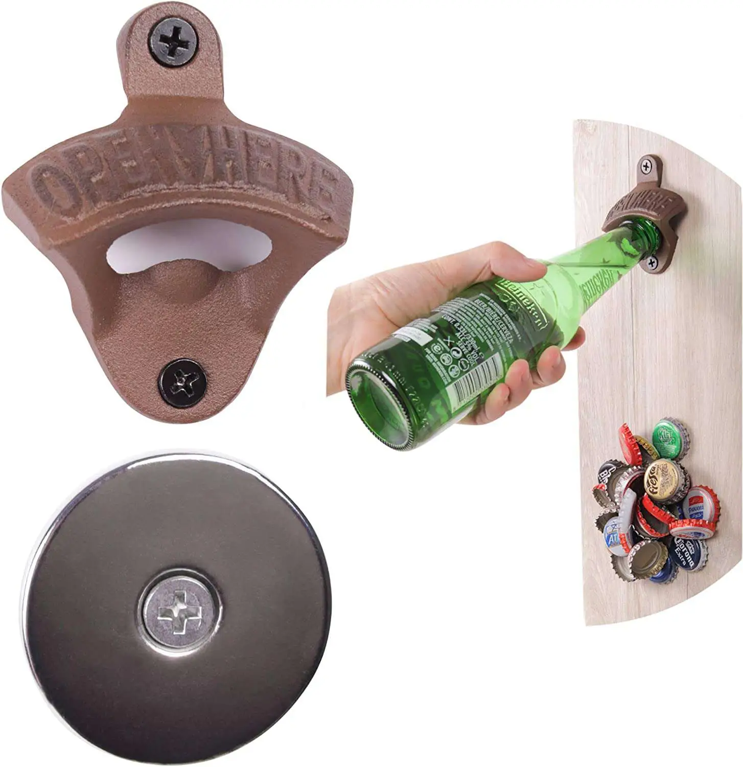BEERUST Wall-Mounted Bottle Opener with Magnet