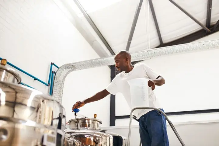 Fermenting grains that will eventually become spirits
