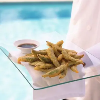 Tempura de ervilha de açúcar