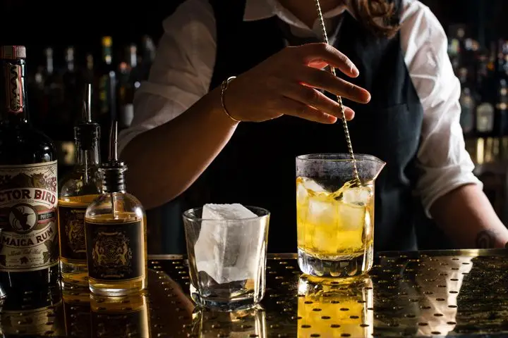 Cocktail stirring at Raised by Wolves