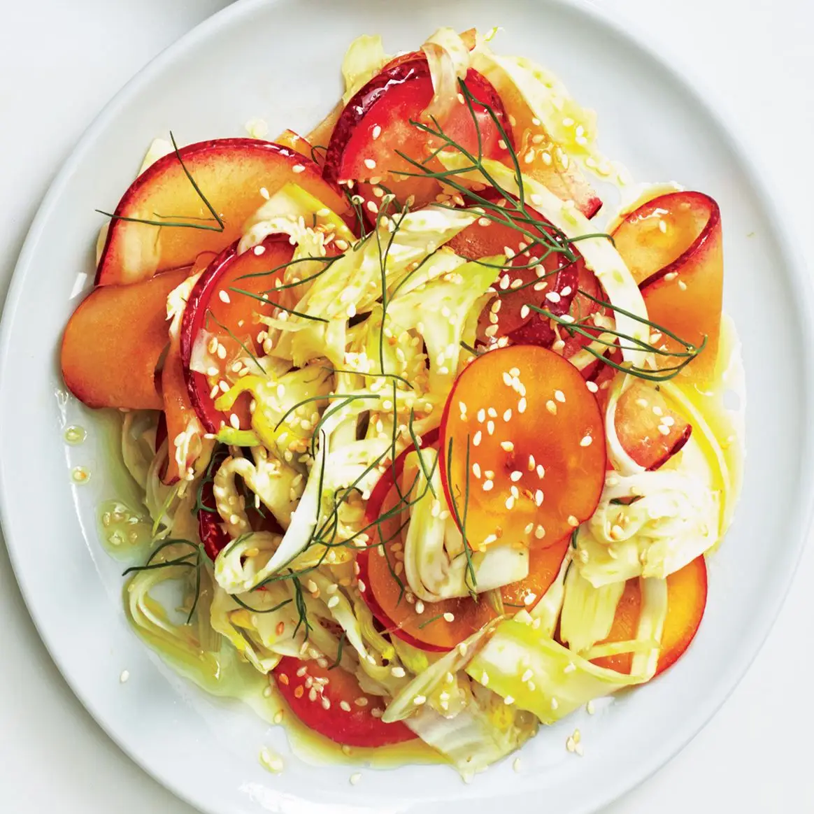 Salada de poça de ameixa com molho de mel