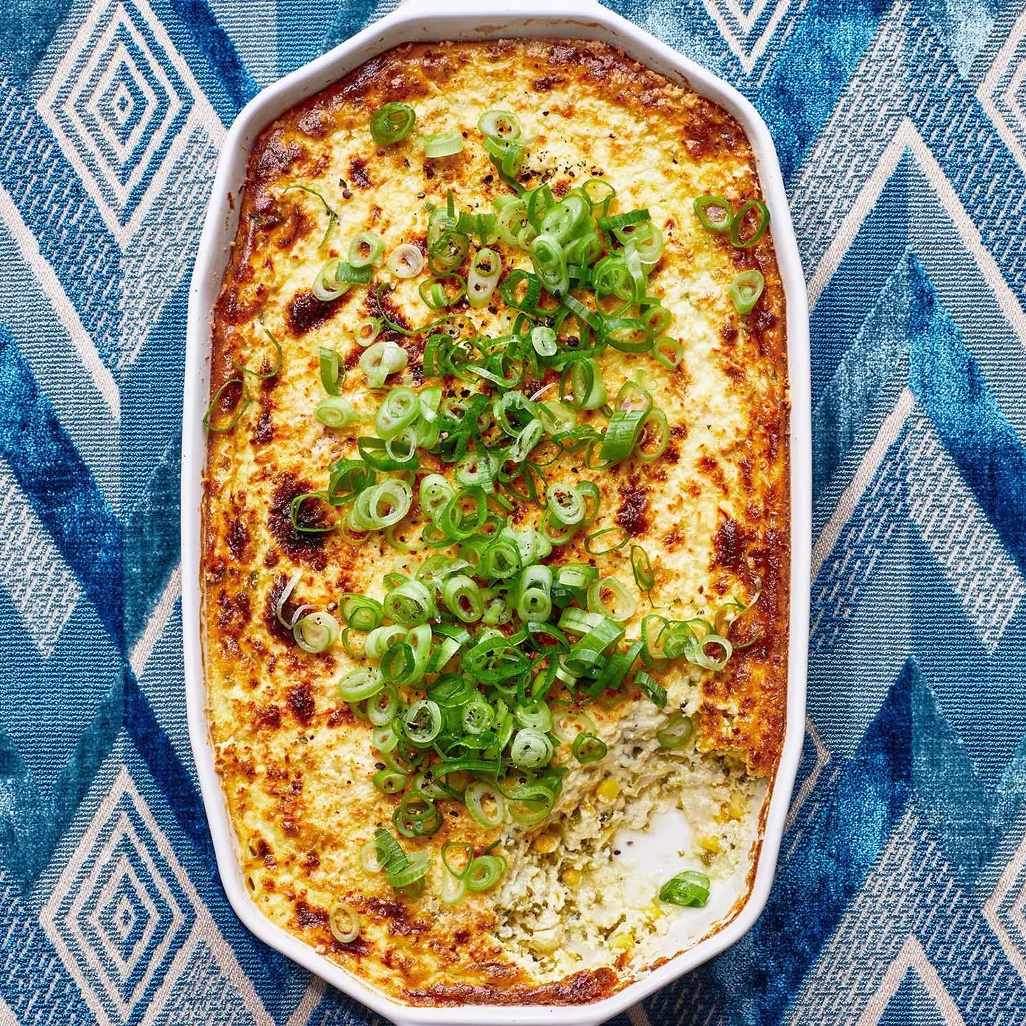 Milho e pudim de hominy