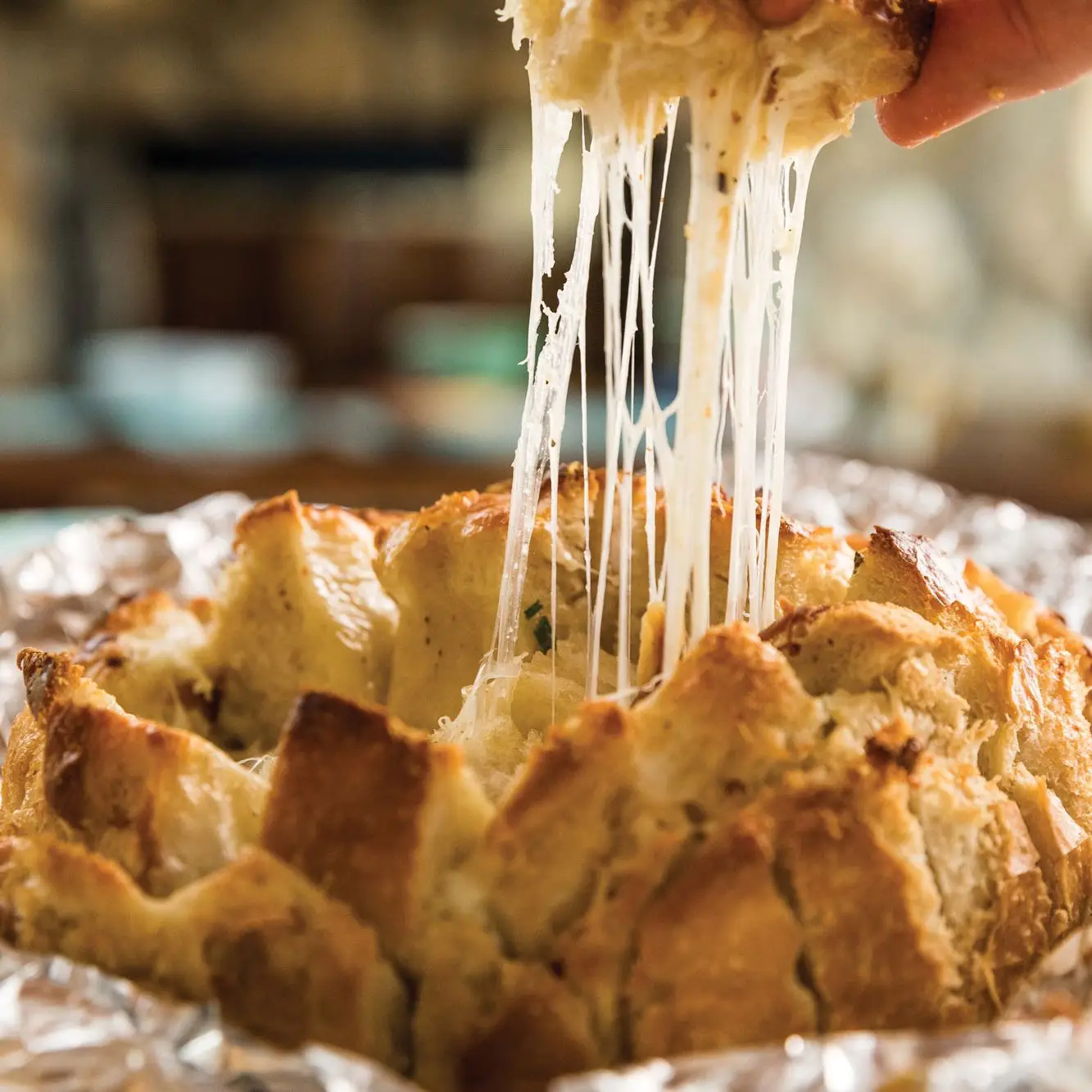 Pão de queijo peças de alho assado