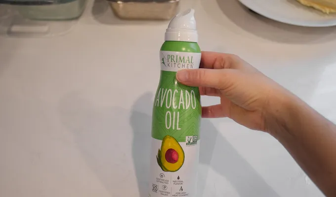 Greasing the work surface with avocado oil spray.' title='Sourdough Brioche