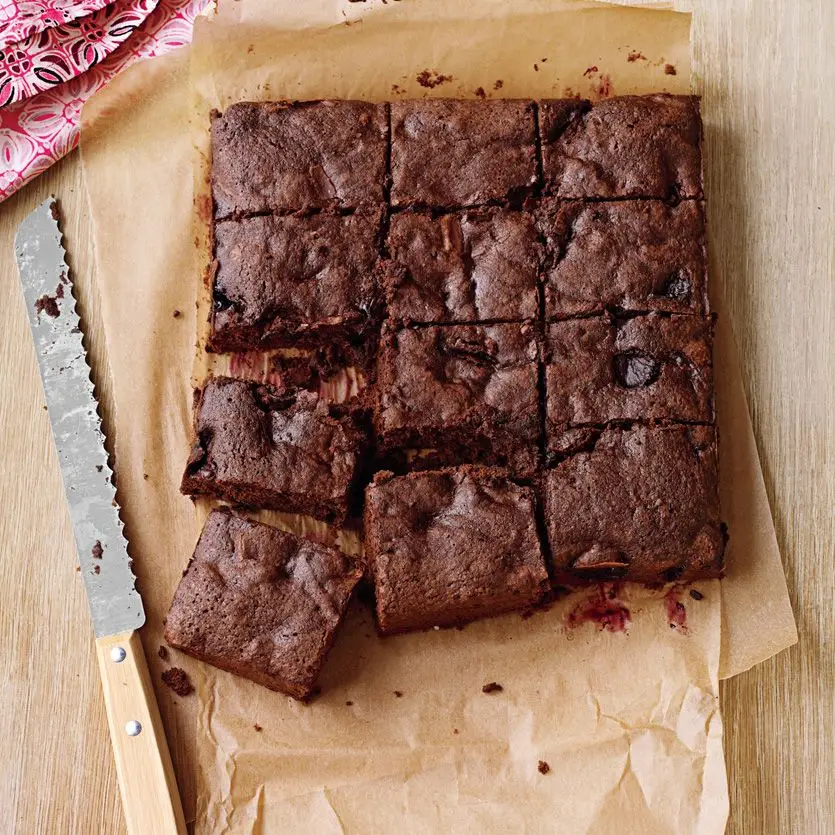 Brownies de cereja de chocolate escuro