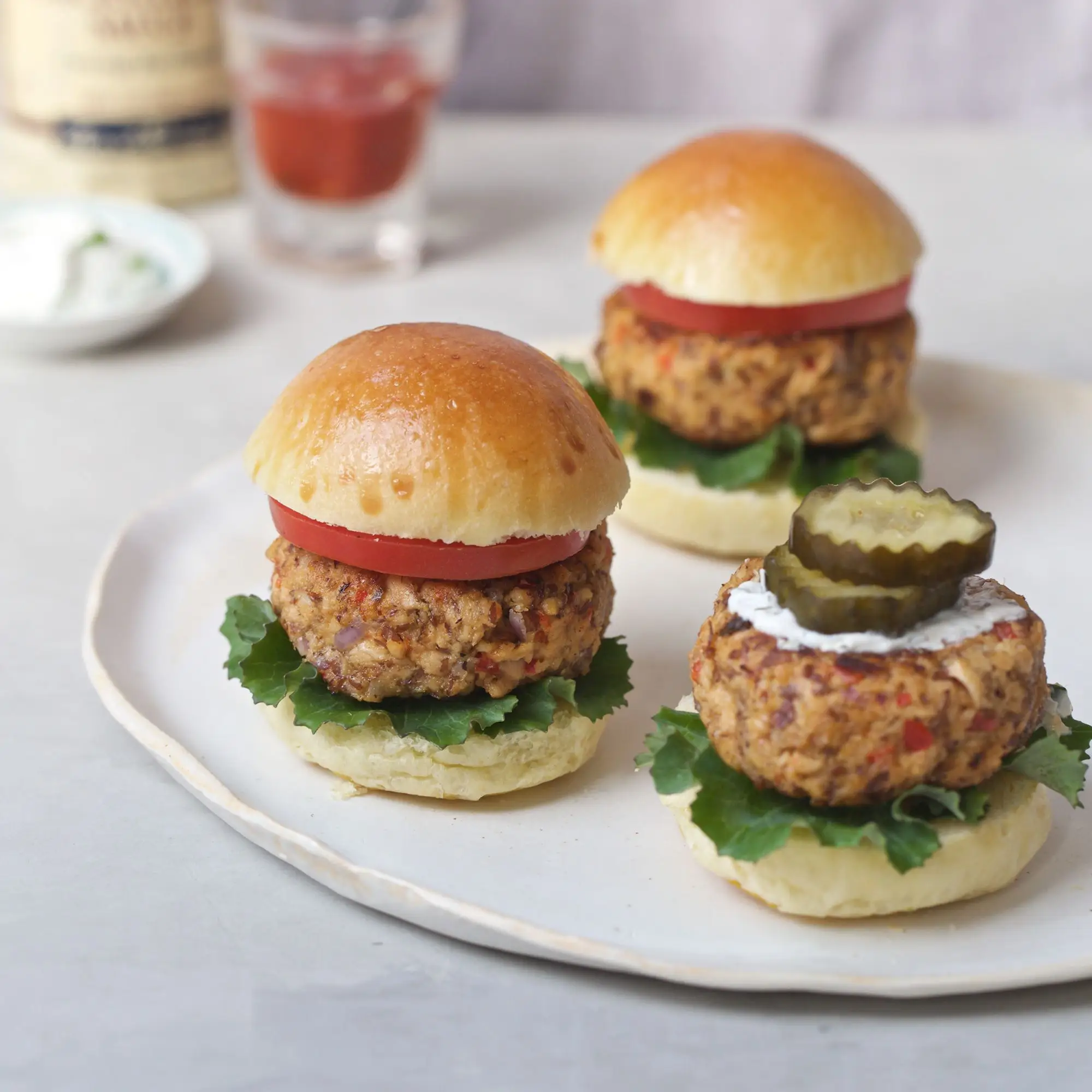 Hambúrguer de salmão Chipotle