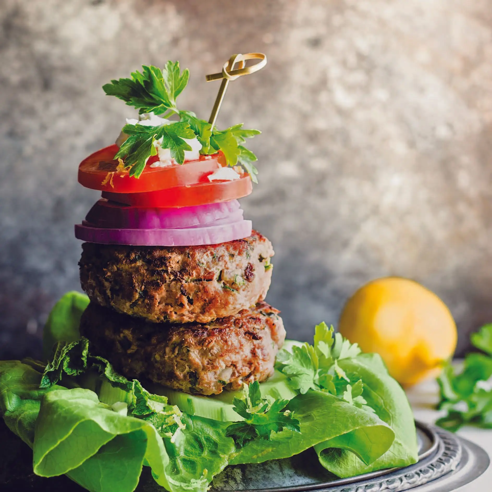 Hambúrgueres de espinafre e oliva